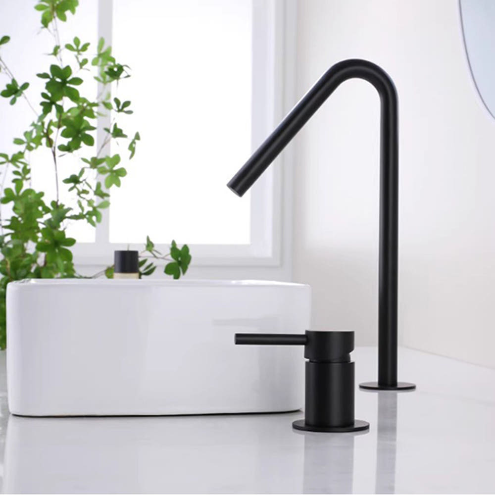 ST-02002B 장 무광 블랙 2홀 탑볼 탑볼용 세면대 세면기 수전 수도꼭지