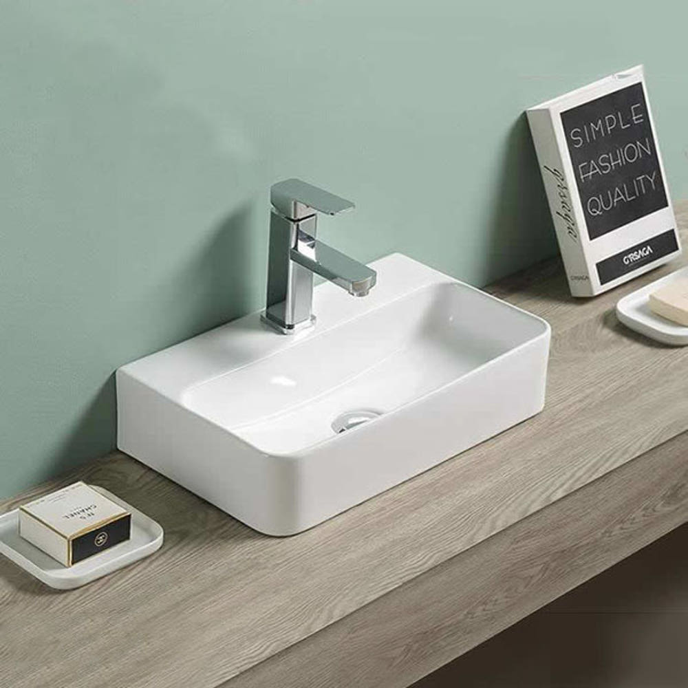 ST-L1186-450 폭좁은 얇은테두리 사각 탑볼 탑카운터 세면대 세면기