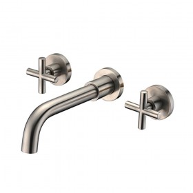 ST-1505NB 무광 니켈 십자투핸들 벽매립 매립형 폭포 세면대 세면기 수전 수도꼭지