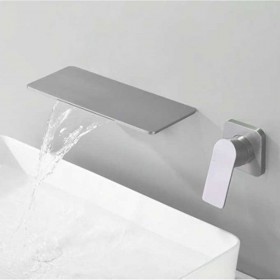 ST-1508NB 무광 니켈 벽매립 매립형 폭포 세면대 세면기 수전 수도꼭지