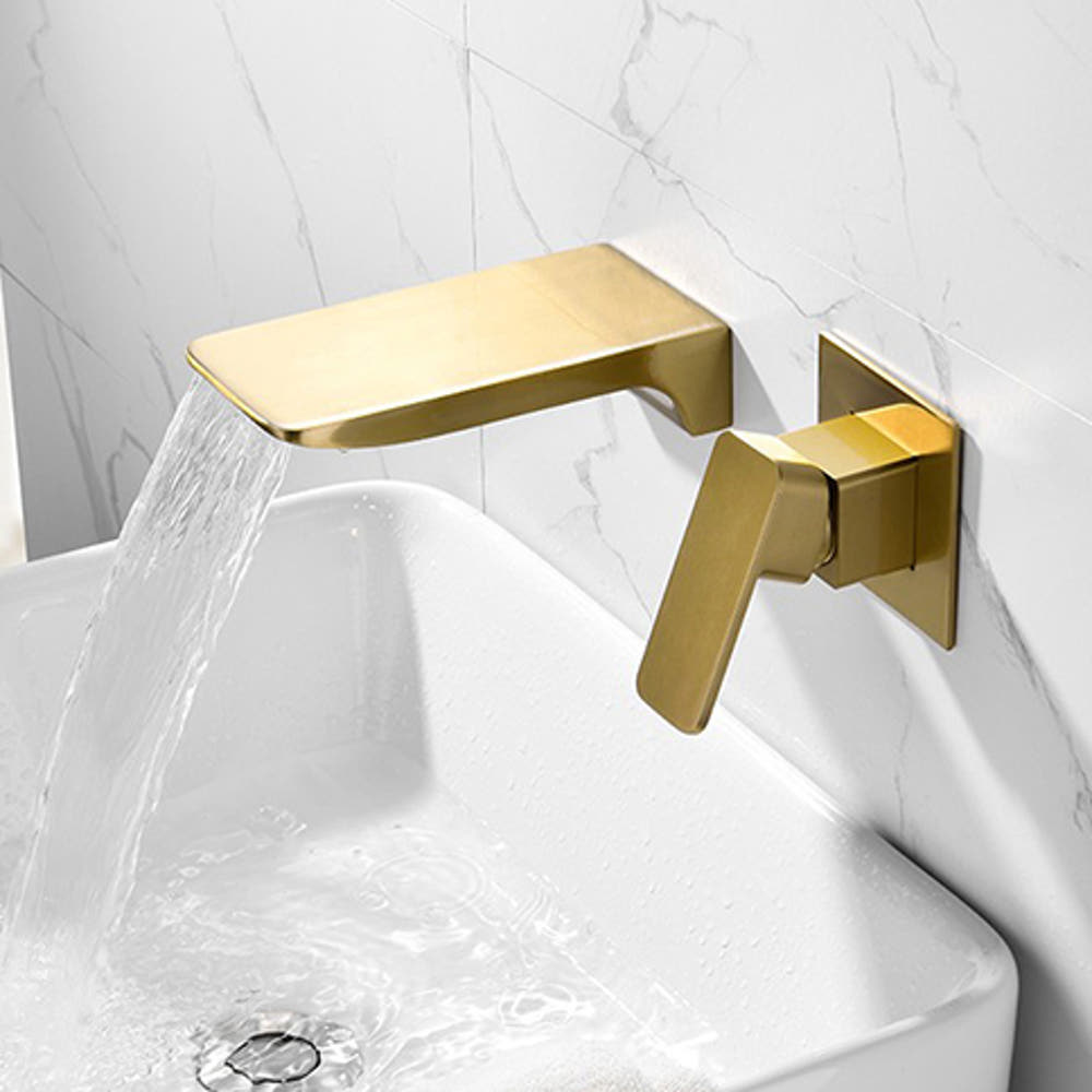 ST-1503BG 무광 골드 금장 금색 벽매립 매립형 폭포 세면대 세면기 수전 수도꼭지