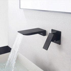 ST-1503B 무광 블랙 벽매립 매립형 폭포 세면대 세면기 수전 수도꼭지