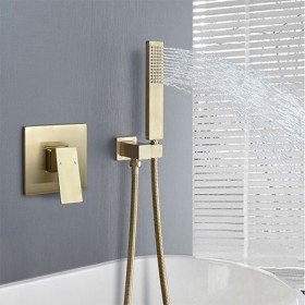 ST-2018BG 사각 무광 골드 벽매립형 매립식 샤워기 샤워수전