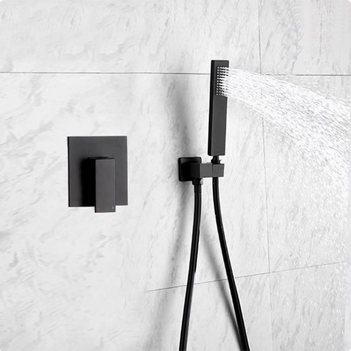 ST-2018B 사각 무광 블랙 벽매립형 매립식 샤워기 샤워수전