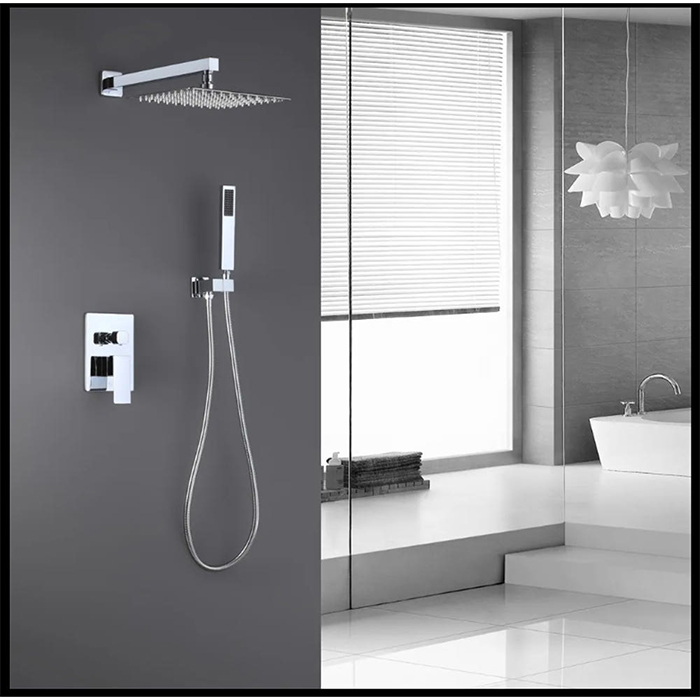 ST-2048C 유광 크롬 실버 벽매립형 매립식 샤워기 샤워수전