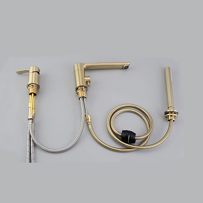 ST-03010BG 무광 골드 금색 금장 3홀 대붙이 데크형 욕조 샤워 수도꼭지 수전