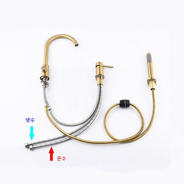 ST-03050B 무광 블랙 3홀 대붙이 데크형 욕조 샤워 수도꼭지 수전