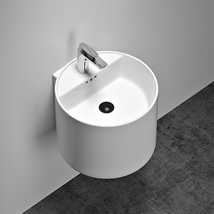 ST-L202H 원형 반다리 벽걸이 벽붙이 세면대 세면기