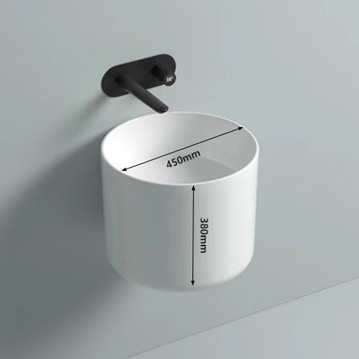 ST-L202A 원형 무타공 반다리 벽걸이 벽붙이 세면대 세면기