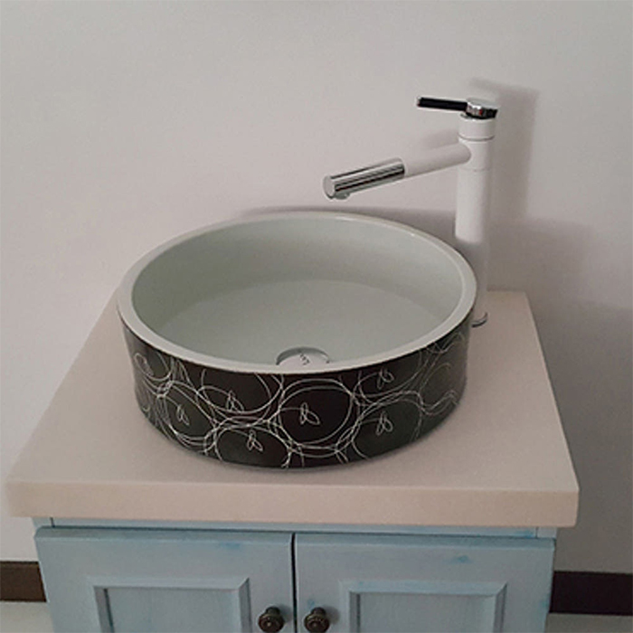 ST-L002 원형 수제 도자기 탑볼 탑카운터 탑카운타 모던 심플한 세면대 세면기