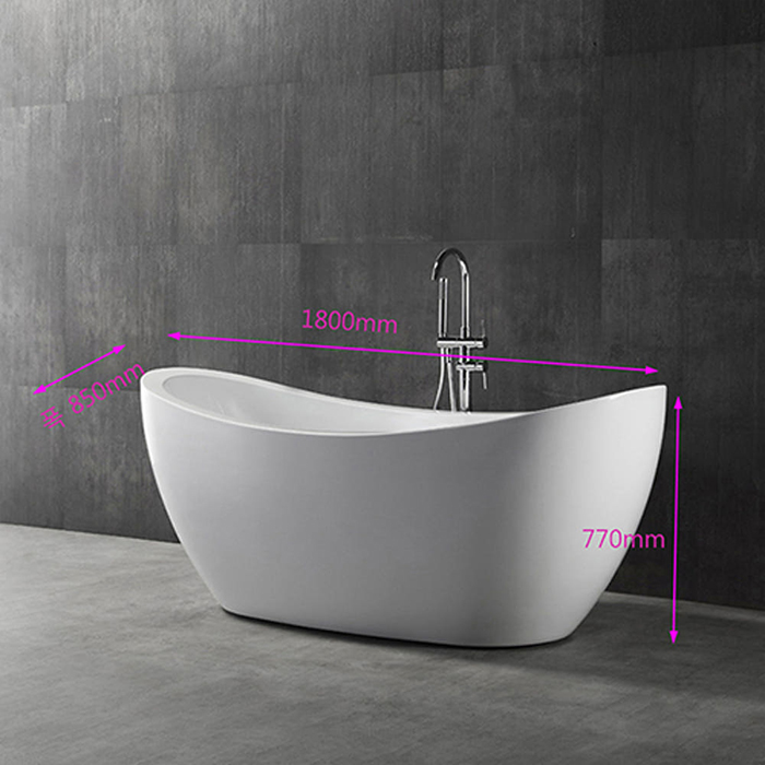 ST-K8705 배모양 파도모양 아크릴 모던 심플한 고급 이동식 이동형 프리스탠딩 욕조