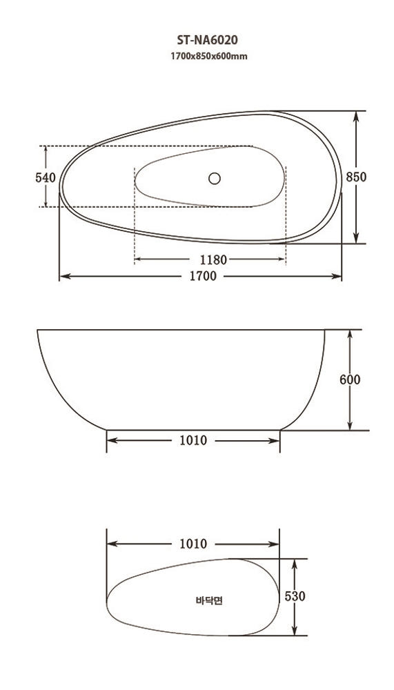 ST-NA6020 계란형 아크릴 모던 심플한 고급 이동식 이동형 프리스탠딩 욕조