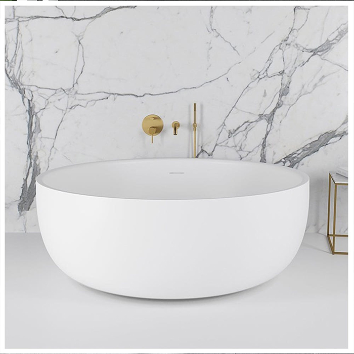 ST-LAR9816 원형 인조대리석 레진 액상아크릴 이동형 이동식 프리스탠딩 욕조