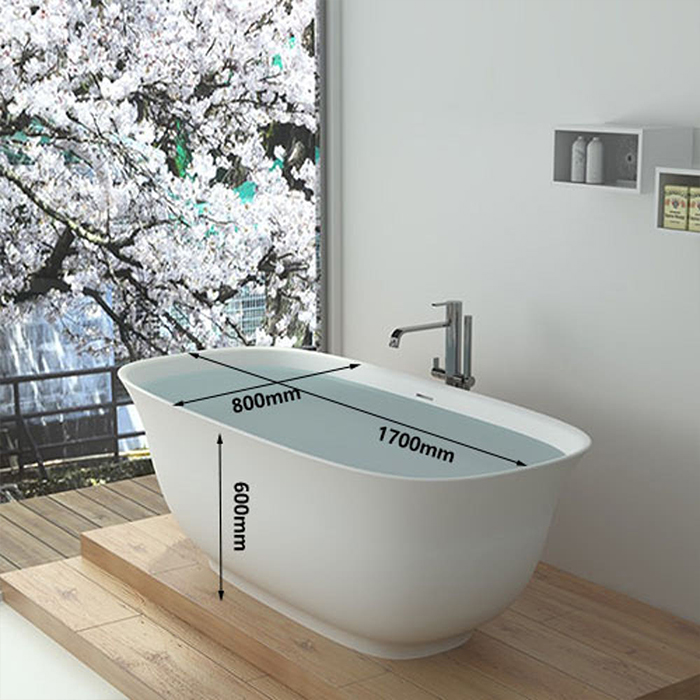 ST-LAR38643 1700x800 인조석 레진 액상아크릴 이동형 이동식 프리스탠딩 욕조
