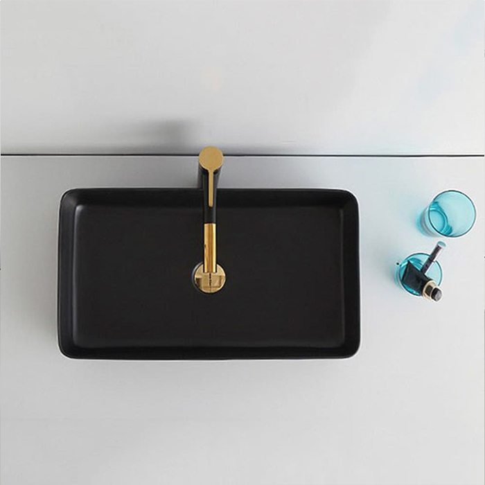 ST-L8427B 무광 매트 블랙 검정색 사각 심플한 탑볼 탑카운타 세면대 세면기