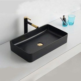 ST-L8427B 무광 매트 블랙 검정색 사각 심플한 탑볼 탑카운타 세면대 세면기