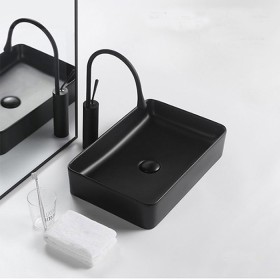 ST-L8426B 무광 매트 블랙 검정색 사각 심플한 탑볼 탑카운타 세면대 세면기