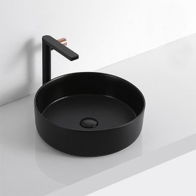 ST-L499B 무광 매트 블랙 검정색 원형 심플한 탑볼 탑카운타 세면대 세면기