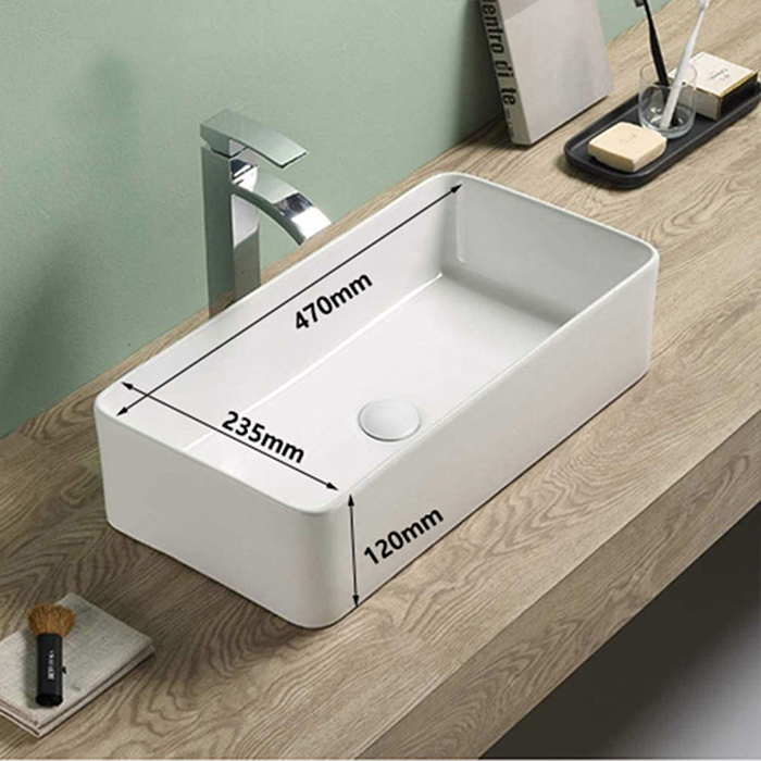 ST-L39625 폭좁은 사각 모던 고급 심플한 탑볼 탑카운타 세면대 세면기