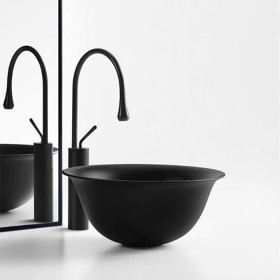 ST-L1174 Matt black 무광 매트 블랙 검정색 탑볼 탑카운타 세면대 세면기