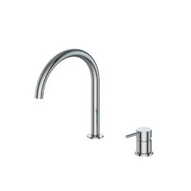 ST-02003C-단 크롬 2홀 거위목 세면대 세면기 수전 수도꼭지