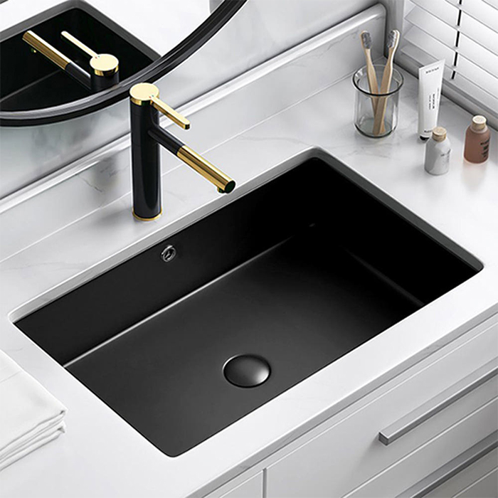 ST-L030U-BLACK 무광 블랙 사각 언더볼 언더카운타 매립 세면대 세면기