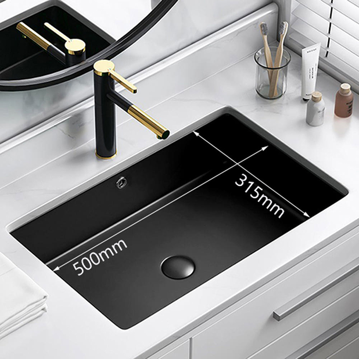 ST-L030U-BLACK 무광 블랙 사각 언더볼 언더카운타 매립 세면대 세면기