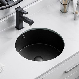 ST-L020U-BLACK 블랙 원형 언더볼 언더카운타 매립 세면대 세면기