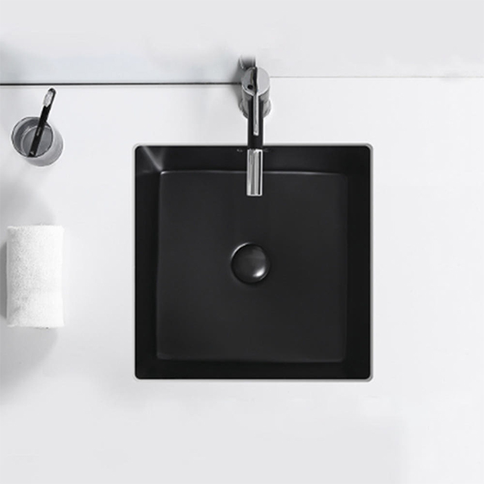 ST-L010U-BLACK 무광 블랙 정사각 언더볼 언더카운타 매립 세면대 세면기