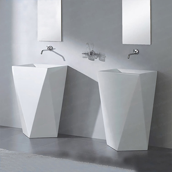 ST-L6003A 마름모 다이아 무타공 스탠딩 스탠드 프리스탠딩 세면기 세면대