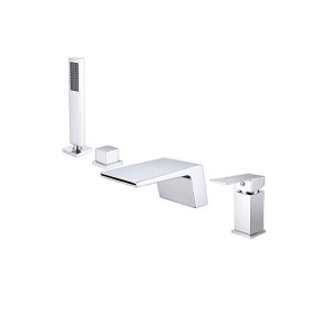 ST-04767C 유광 크롬 4홀 데크형 폭포 욕조 샤워 수전 수도꼭지