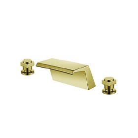 ST-03006BG 무광골드 폭포 쓰리홀 매립수전