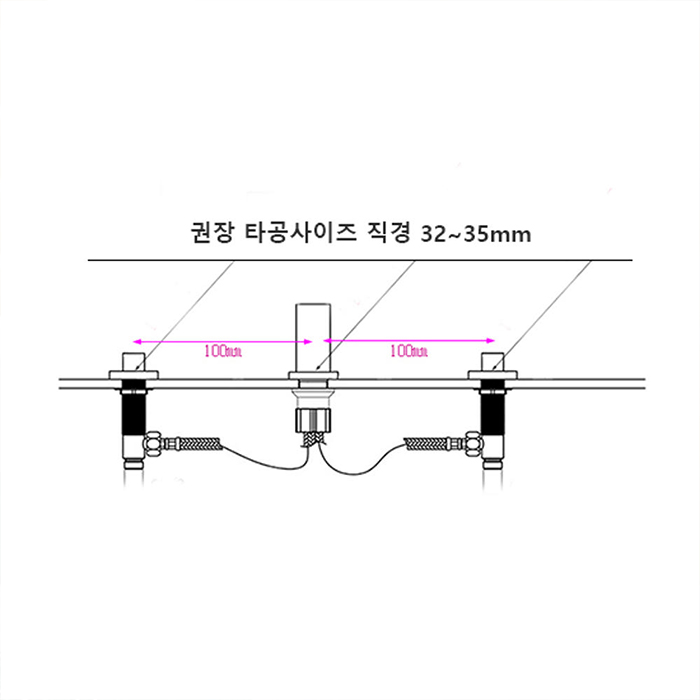 ST-03001C 크롬 쓰리홀 매립수전