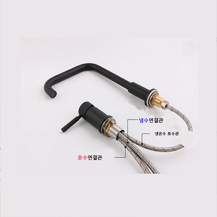 ST-02001B-무광블랙 투홀 매립수전