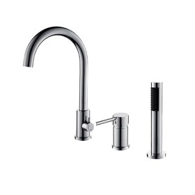 ST-03050NB 니켈 무광 스텐 3홀 데크형 욕조 샤워 수도꼭지 수전