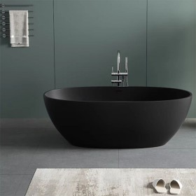 ST-LAR5305 1700x750x550 무광 블랙 인조대리석 액상아크릴 레진 LAR 이동식 욕조