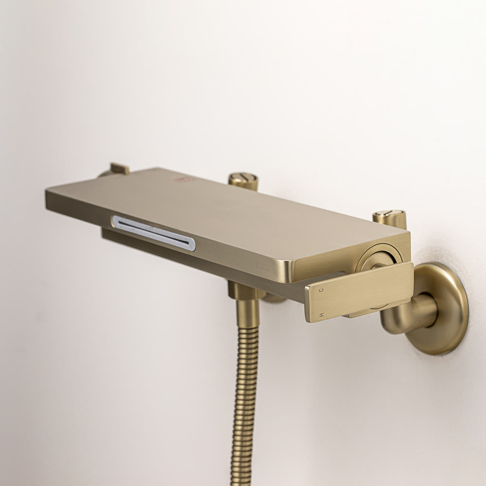 비반트 샤워 욕조 폭포 수전 샴페인 골드 RE600 CG