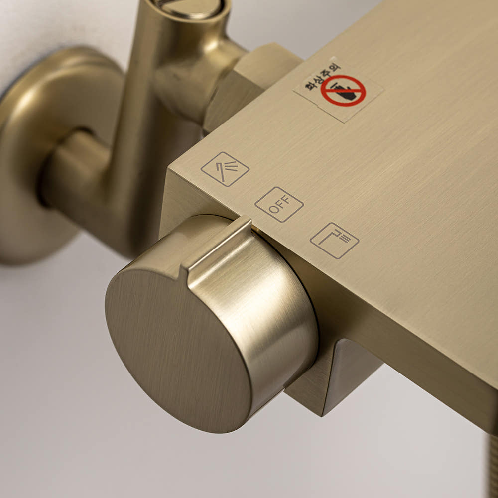 비반트 샤워 욕조 폭포 수전 샴페인 골드 RE600 CG